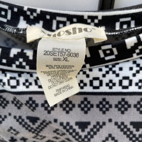 Shosho Pajama Set SIze XL Snowflakes Fair Isle Black Christmas Family NEW - Picture 5 of 9